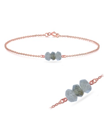 Rose Gold Plated Labradorite Silver Bracelets BRS-424-RO-GP